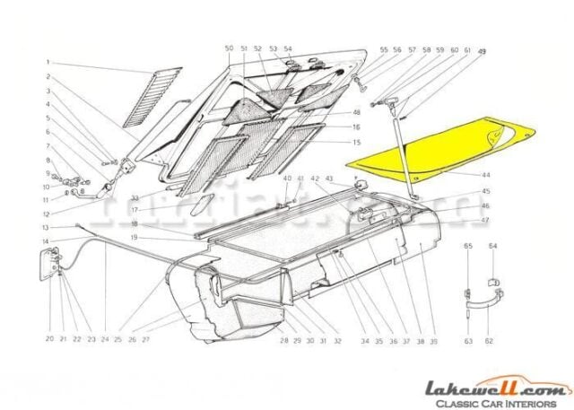 Zippered rear trunk cover Ferrari 308/328 '75-'89