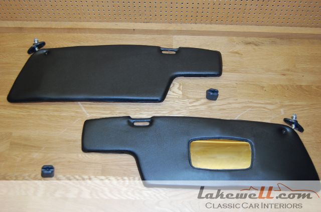 Bamboli Ltd Sun Visor Set – Porsche 914 1969-1976 – Black Leatherette, LHD, With Mirror Bracket